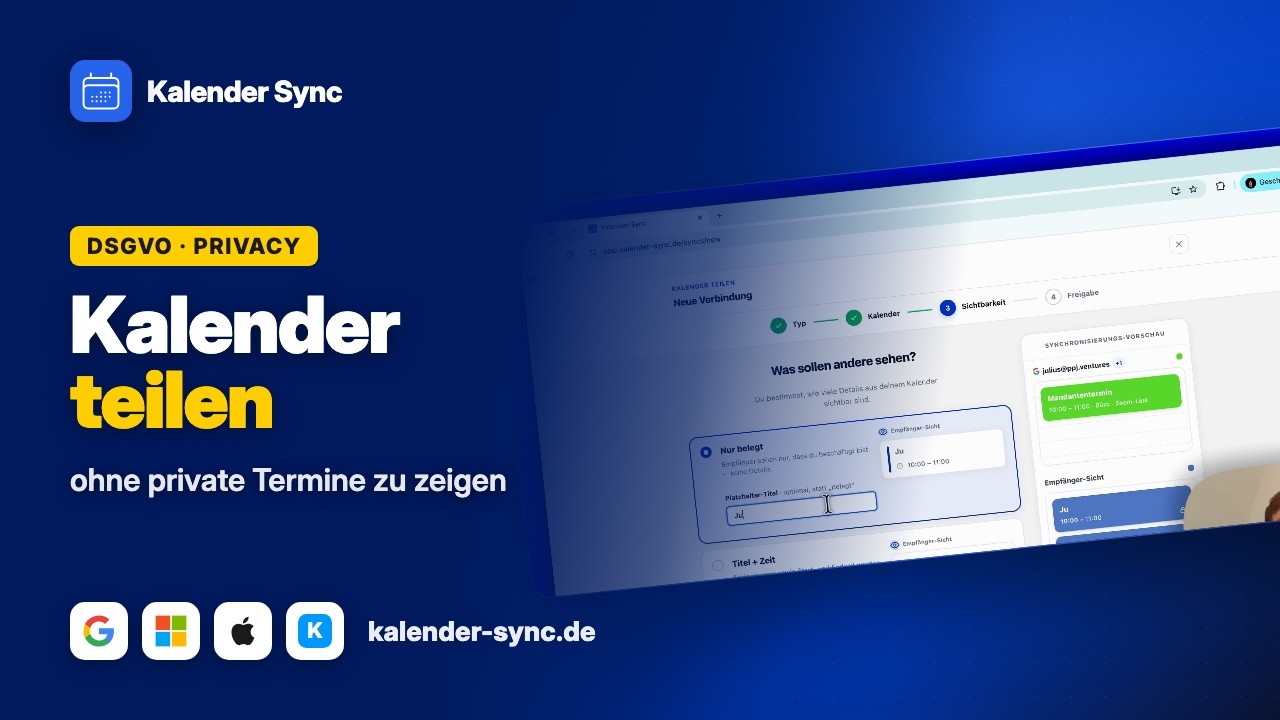 Kalender teilen, ohne private Termine zu zeigen – mit Kalender Sync