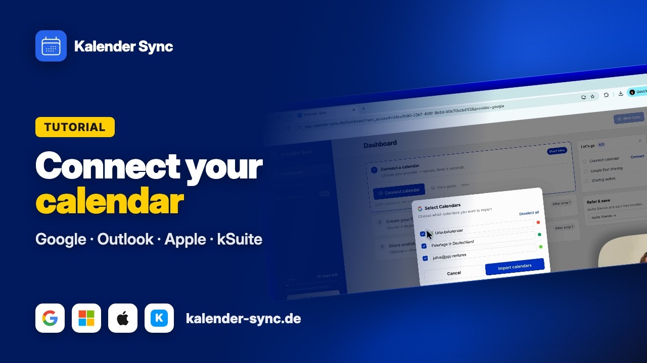 How to Connect Your Calendar in Kalender Sync (Google, Outlook & more)